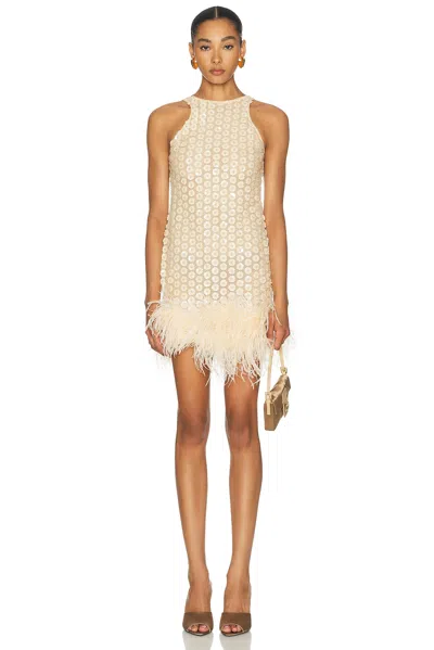 The New Arrivals By Ilkyaz Ozel Bixi Mini Dress In Gold