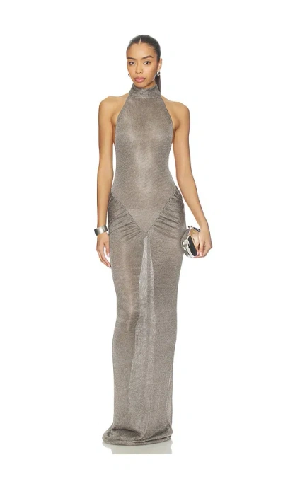 The New Arrivals By Ilkyaz Ozel Cass Dress In Silver