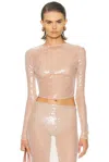 The New Arrivals By Ilkyaz Ozel Catroux Top In Pink