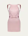 The New Arrivals By Ilkyaz Ozel Delphine Satin Mini Dress In Pink