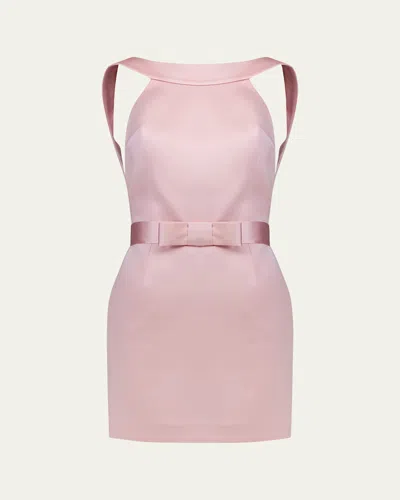 The New Arrivals By Ilkyaz Ozel Delphine Satin Mini Dress In Pink
