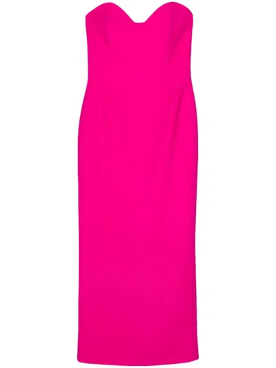 THE NEW ARRIVALS BY ILKYAZ OZEL FUCHSIA PALOMA PENCIL MIDI DRESS