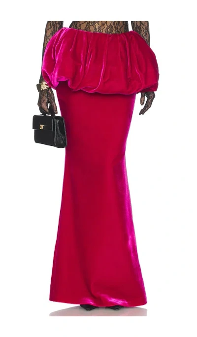 The New Arrivals By Ilkyaz Ozel Galina Silk Velvet Skirt