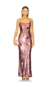 The New Arrivals By Ilkyaz Ozel Isis Sequin Maxi Dress In Pink