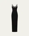 The New Arrivals By Ilkyaz Ozel Manu Embellished Sleeveless Gown In Black