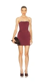 The New Arrivals By Ilkyaz Ozel Noelie Mini Dress In Burgundy