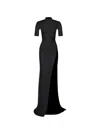 The New Arrivals By Ilkyaz Ozel Pernille Crepe Maxi Dress - Dark Side -black In Black