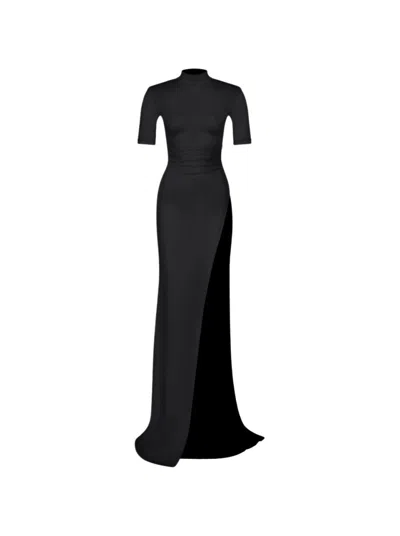 The New Arrivals By Ilkyaz Ozel Pernille Crepe Maxi Dress - Dark Side -black