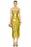 The New Arrivals By Ilkyaz Ozel Phoenix Strapless Dress In Peridotite