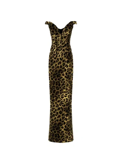 The New Arrivals By Ilkyaz Ozel Sauvage Leopard Print Shakti Cotton Dress In Brown
