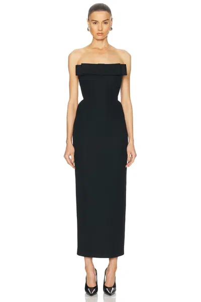 The New Arrivals By Ilkyaz Ozel Strapless Evening Gown Long Dress In Black