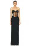 The New Arrivals By Ilkyaz Ozel Tara Gown In Obsidian Black