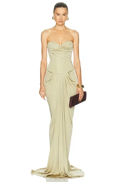 The New Arrivals By Ilkyaz Ozel Untitled Maxi Dress In Green