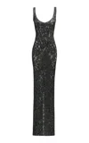The New Arrivals Ilkyaz Ozel Aela Lace Cotton Gown In Black