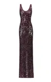 The New Arrivals Ilkyaz Ozel Aela Poison Lace Cotton Dress In Burgundy