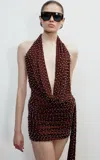 The New Arrivals Ilkyaz Ozel Agel Plunging Top In Brown