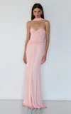 The New Arrivals Ilkyaz Ozel Amanda Fantasme Pleated Dress In Pink