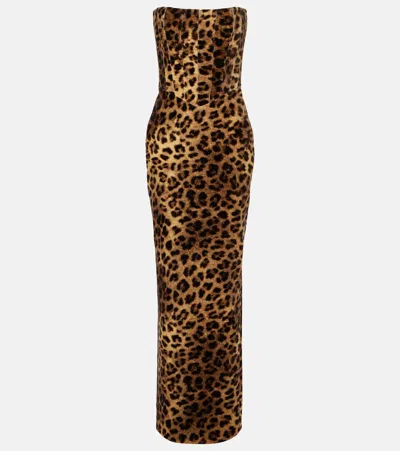 The New Arrivals Ilkyaz Ozel Ambra Leopard-print Cotton Corset Gown In Neutrals