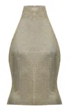 The New Arrivals Ilkyaz Ozel Angela Halter Top In Gold