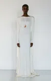 The New Arrivals Ilkyaz Ozel Anjelica Casablanca Lily Butterfly Sleeves Dress In White