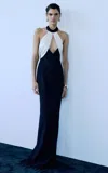 The New Arrivals Ilkyaz Ozel Asena Contrast Evening Gown In Blue