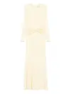 The New Arrivals Ilkyaz Ozel Azure Twist-front Maxi Dress In Neutral