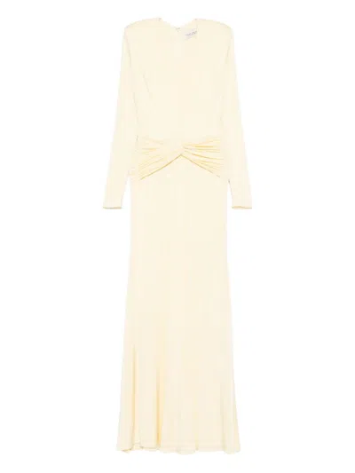The New Arrivals Ilkyaz Ozel Azure Twist-front Maxi Dress In Neutral