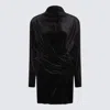 The New Arrivals Ilkyaz Ozel Gathered Velvet Minidress