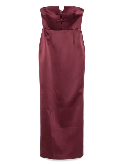 The New Arrivals Ilkyaz Ozel Bow-detail Maxi Dress In Red