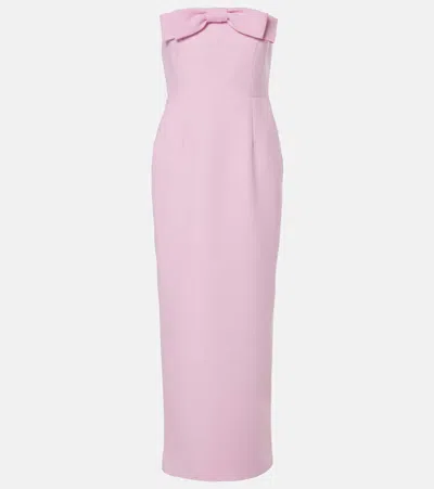 The New Arrivals Ilkyaz Ozel Bow-detail Strapless Crêpe Gown In Pink