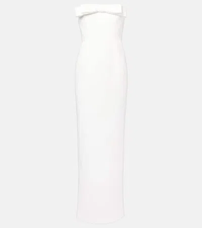 The New Arrivals Ilkyaz Ozel Bridal Bow-detail Crêpe Cocktail Dress In White