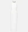 The New Arrivals Ilkyaz Ozel Hemingway Crystal-embellished Cady Halterneck Gown In White