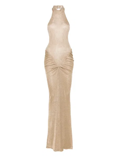 The New Arrivals Ilkyaz Ozel Cass Maxi Dress In Neutrals