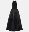 The New Arrivals Ilkyaz Ozel Cate Jersey-silk Combo Gown In Black