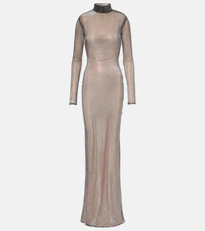 The New Arrivals Ilkyaz Ozel Catroux Embellished Sheer Maxi Dress In Black