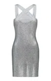 The New Arrivals Ilkyaz Ozel Celia Metallic Mini Dress In Silver