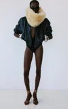 The New Arrivals Ilkyaz Ozel Cherryx Tantra Lambskin Jacket In Black