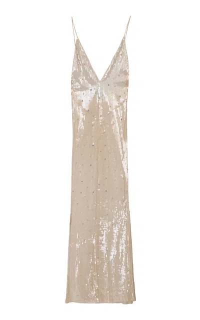 The New Arrivals Ilkyaz Ozel Claudie Eau D'eden Sequined Dress In Gold