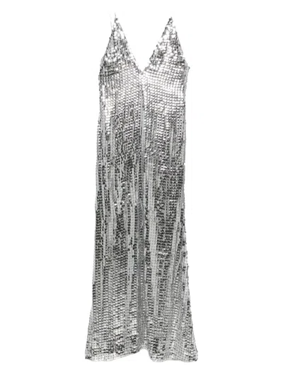 The New Arrivals Ilkyaz Ozel Claudie Sequin-embellished Dress In Gray