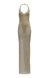 The New Arrivals Ilkyaz Ozel Coralie Metallic Maxi Dress In Gold