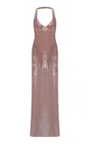 The New Arrivals Ilkyaz Ozel Coralie Metallic Maxi Dress In Pink