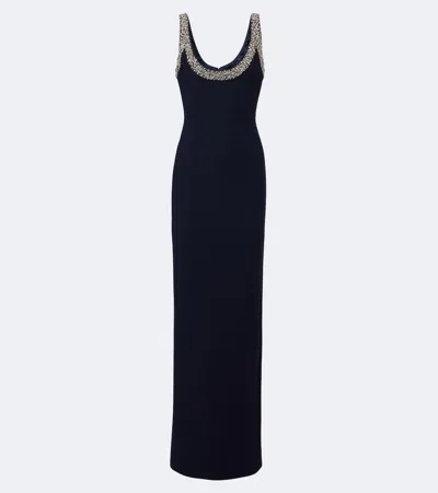 The New Arrivals Ilkyaz Ozel Crystal-embellished Gown In Blue