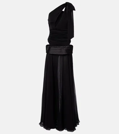 The New Arrivals Ilkyaz Ozel Cutout One-shoulder Gown In Black