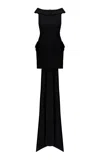 The New Arrivals Ilkyaz Ozel Daphne Train-detailed Mini Dress In Black