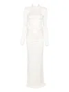The New Arrivals Ilkyaz Ozel Darja Gathered Satin-jersey Gown In White