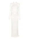 The New Arrivals Ilkyaz Ozel Darja Gathered Satin-jersey Gown In White