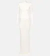 The New Arrivals Ilkyaz Ozel Darja Gathered Satin-jersey Gown In White