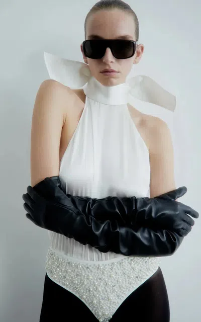 The New Arrivals Ilkyaz Ozel Délice Éclair De Perles Bottom In White