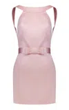 The New Arrivals Ilkyaz Ozel Delphine Bow-detailed Mini Dress In Pink
