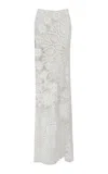 The New Arrivals Ilkyaz Ozel Demeter Lace Cotton Maxi Skirt In White